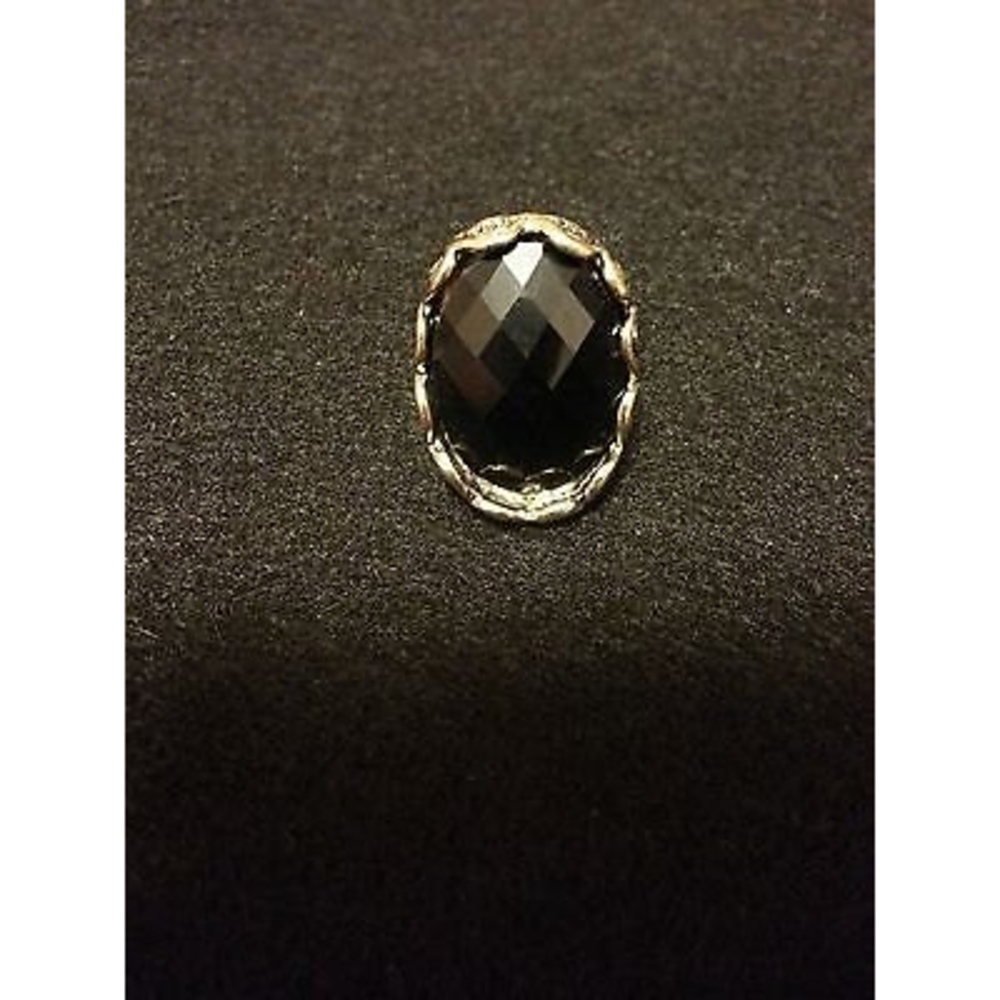 Vintage Captain Jack Style Black Oval Gemstone Ring - USA Size 8 - Picture 7 of 11